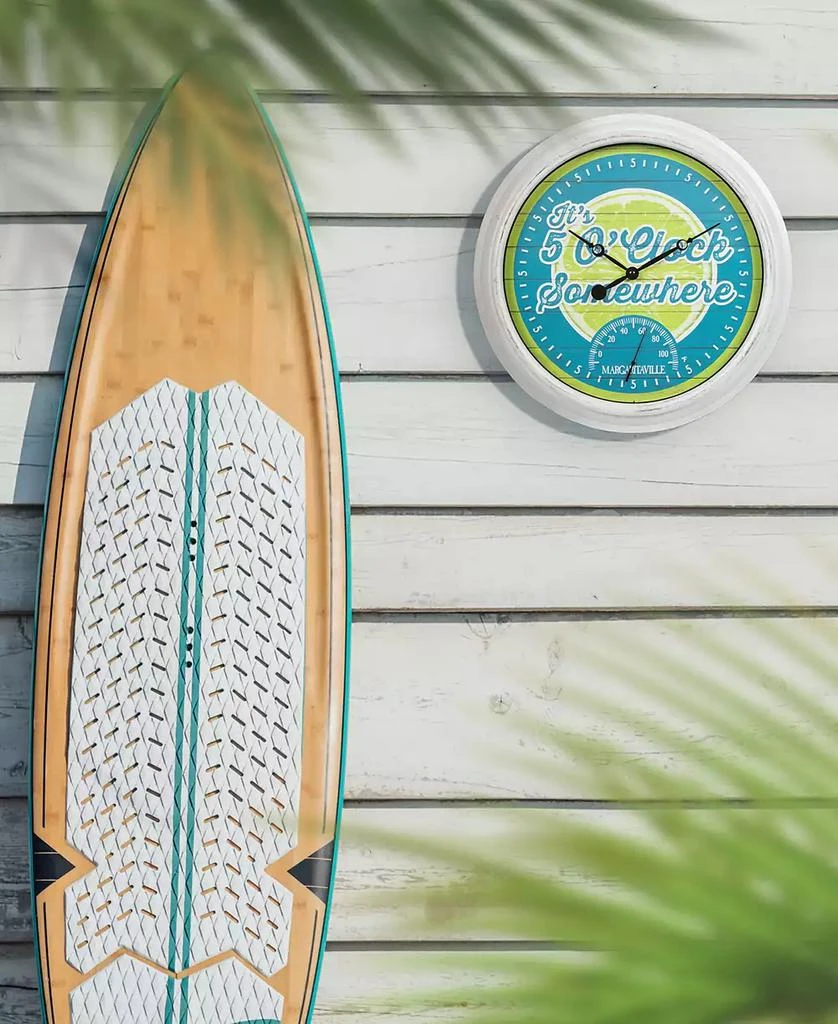 商品La Crosse Technology|433-3841MV2T 15.75" Margaritaville Indoor, Outdoor Wall Clock with Temp It's 5 O'Clock Somewhere,价格¥326,第2张图片详细描述