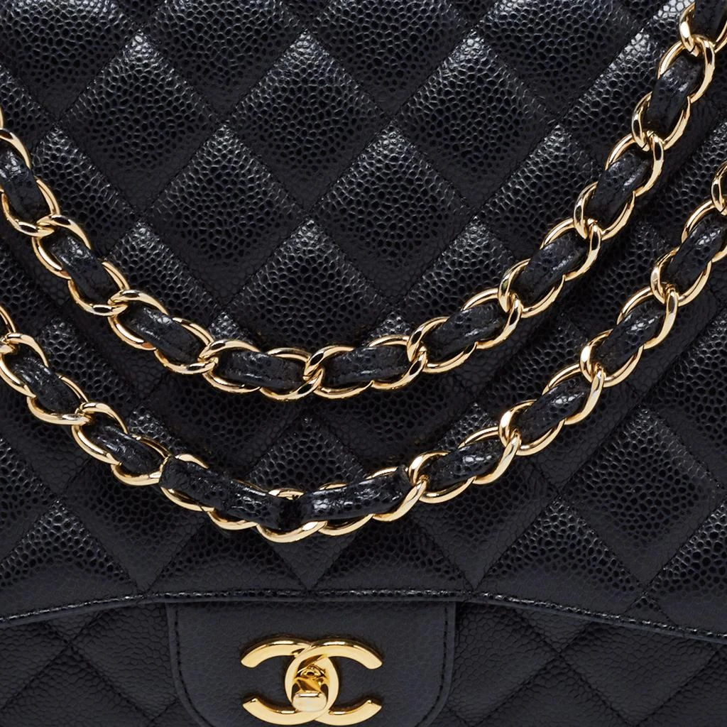 商品[二手商品] Chanel|Chanel Black Quilted Caviar Leather Maxi Classic Single Flap Bag,价格¥30197,第5张图片详细描述