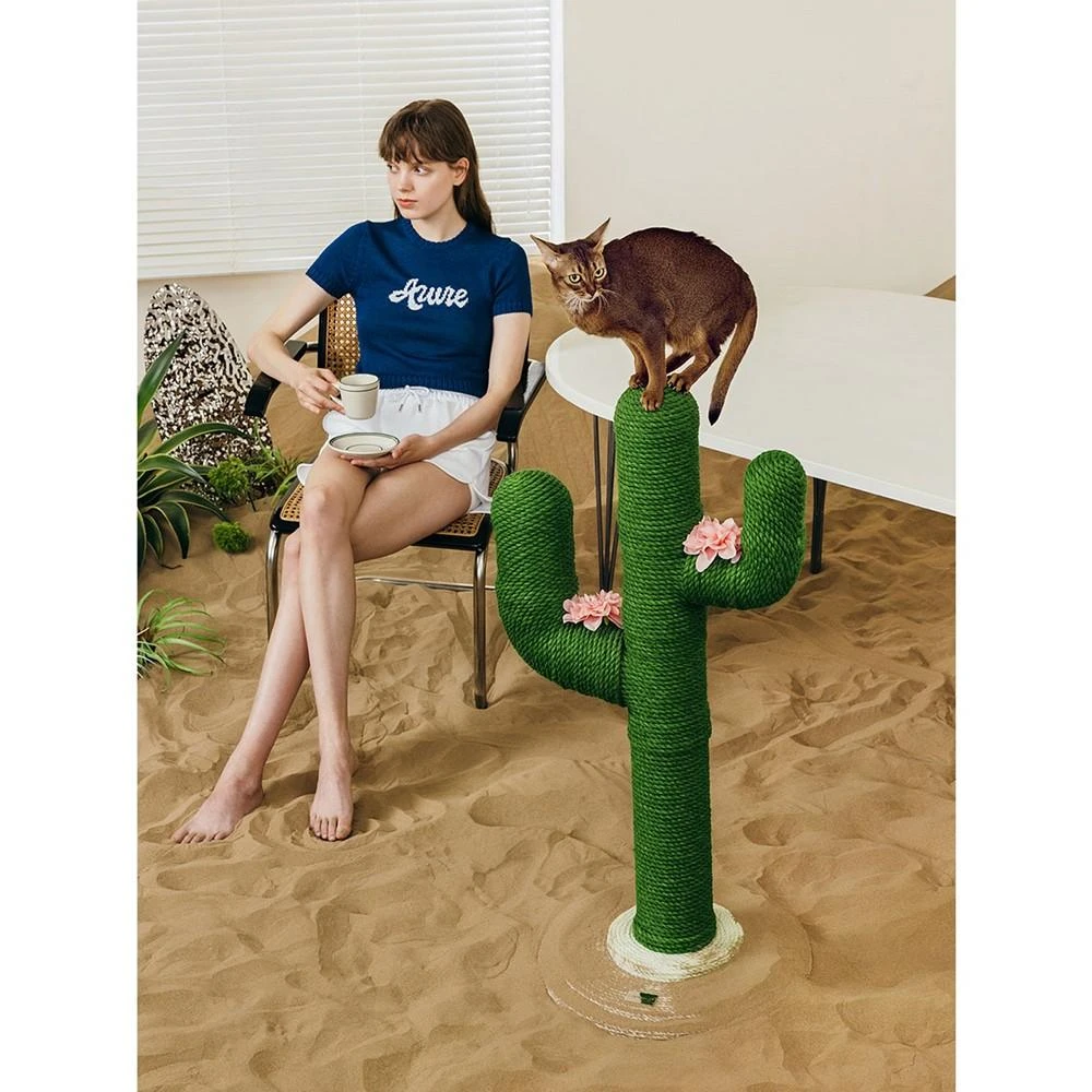 商品VETRESKA|Oasis Cactus Cat Scratching Post, Cactus Cat Scratchers Kitten Scratch Pole with Natural Sisal Rope for Indoor Cats, Vertical Cactus Cat Tree for Adult Cats and Kittens,价格¥1269,第2张图片详细描述