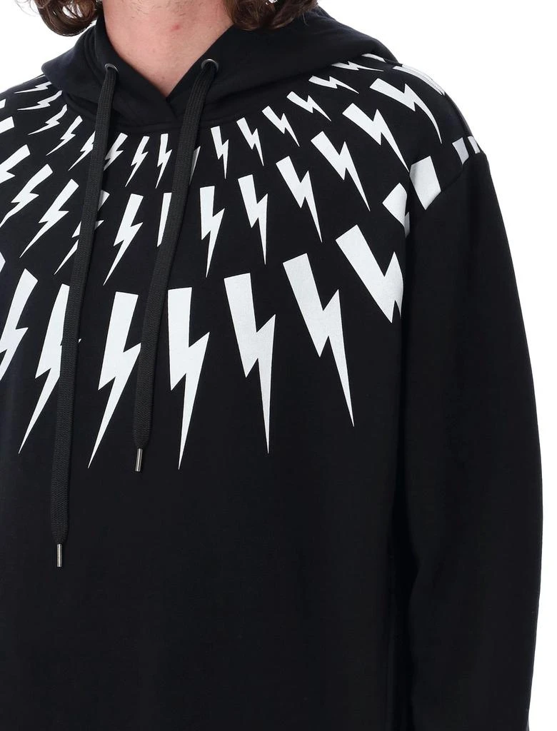 商品Neil Barrett|Neil Barrett Thunderbolt Printed Drawstring Hoodie,价格¥2485,第3张图片详细描述