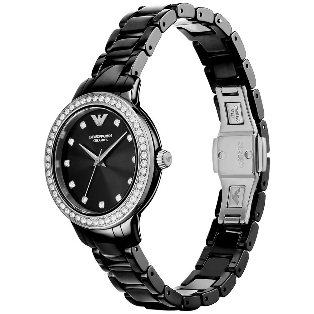 商品Emporio Armani|Women's Black Ceramic Bracelet Watch 32mm,价格¥2982,第2张图片详细描述