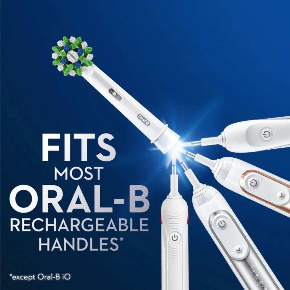 商品Oral-B|Oral-B Genuine CrossAction X-Filament Replacement Brush Heads for Electric Toothbrush, 4 Count, White,价格¥250,第2张图片详细描述