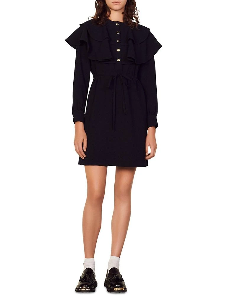商品Sandro|Wendy Ruffled Tie-Front Minidress,价格¥1376,第2张图片详细描述