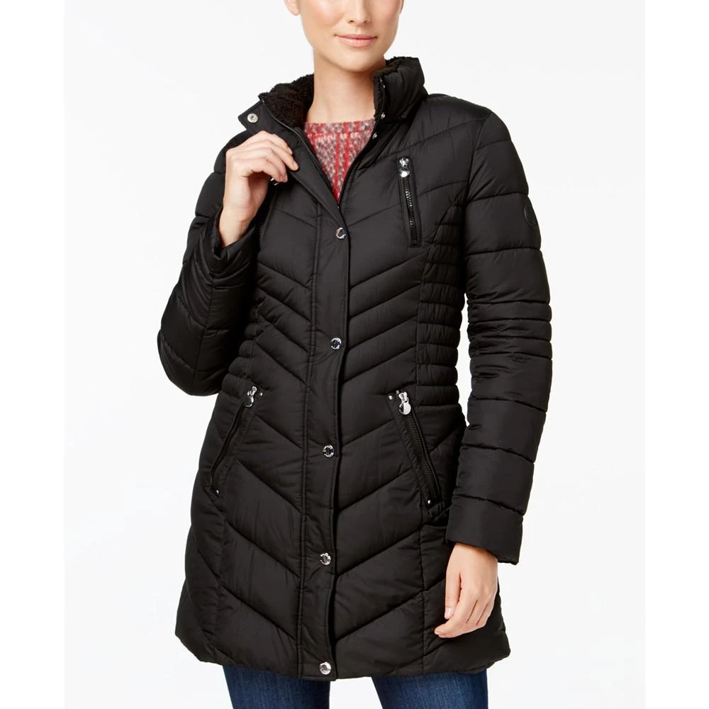 商品Laundry by Shelli Segal|Faux-Fur-Trim Quilted Puffer Coat,价格¥1048,第3张图片详细描述