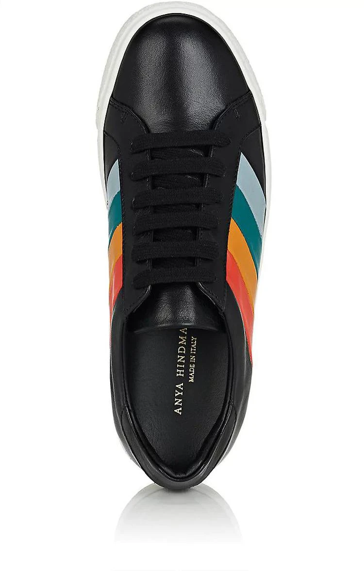 商品Anya Hindmarch|Stripe-Embossed Leather Sneakers,价格¥2002,第4张图片详细描述