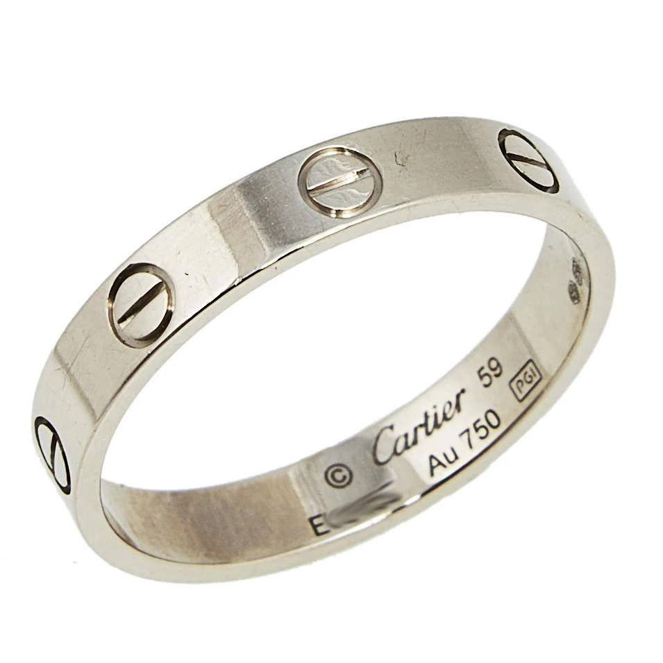 商品[二手商品] Cartier|Cartier Love 18K White Gold Narrow Wedding Band Ring Size 59,价格¥5375,第3张图片详细描述