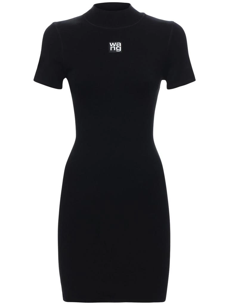 商品Alexander Wang|女式 徽标弹力平纹针织迷你连衣裙,价格¥3480,第1张图片