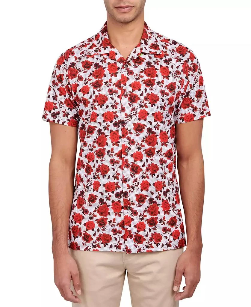 商品Society of Threads|Men's Slim-Fit Non-Iron Performance Stretch Floral-Print Camp Shirt,价格¥445,第1张图片