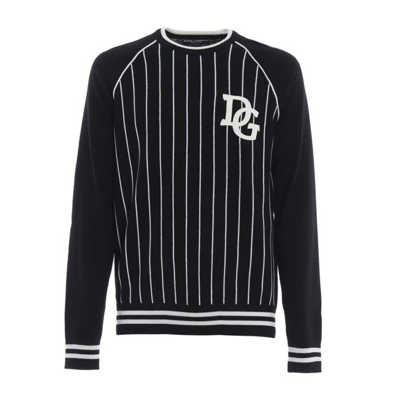 Dolce&Gabbana 杜嘉班纳 男士黑白条纹羊毛毛衣 GX274Z-JAVEE-S9000商品第1张图片规格展示