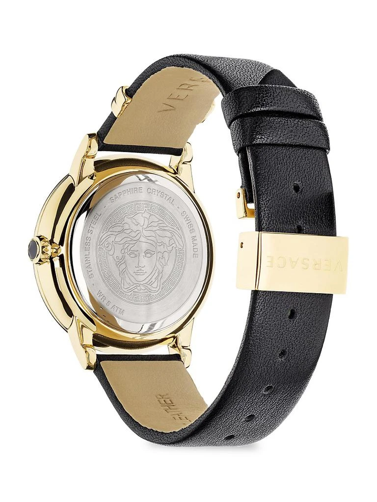 商品Versace|Medusa Icon IP Yellow Gold Leather Strap Watch,价格¥10454,第3张图片详细描述