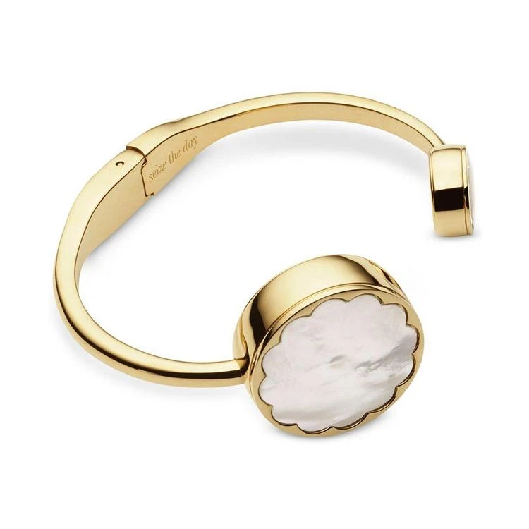 商品Kate Spade|Women's Gold-Tone Stainless Steel Hinge Half-Bangle Bracelet Activity Tracker 26mm KSA31212,价格¥958,第2张图片详细描述