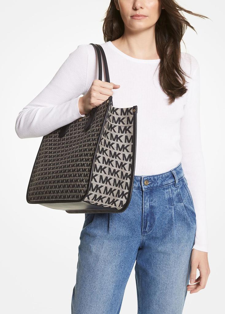 Heidi large logo jacquard tote bag商品第3张图片规格展示