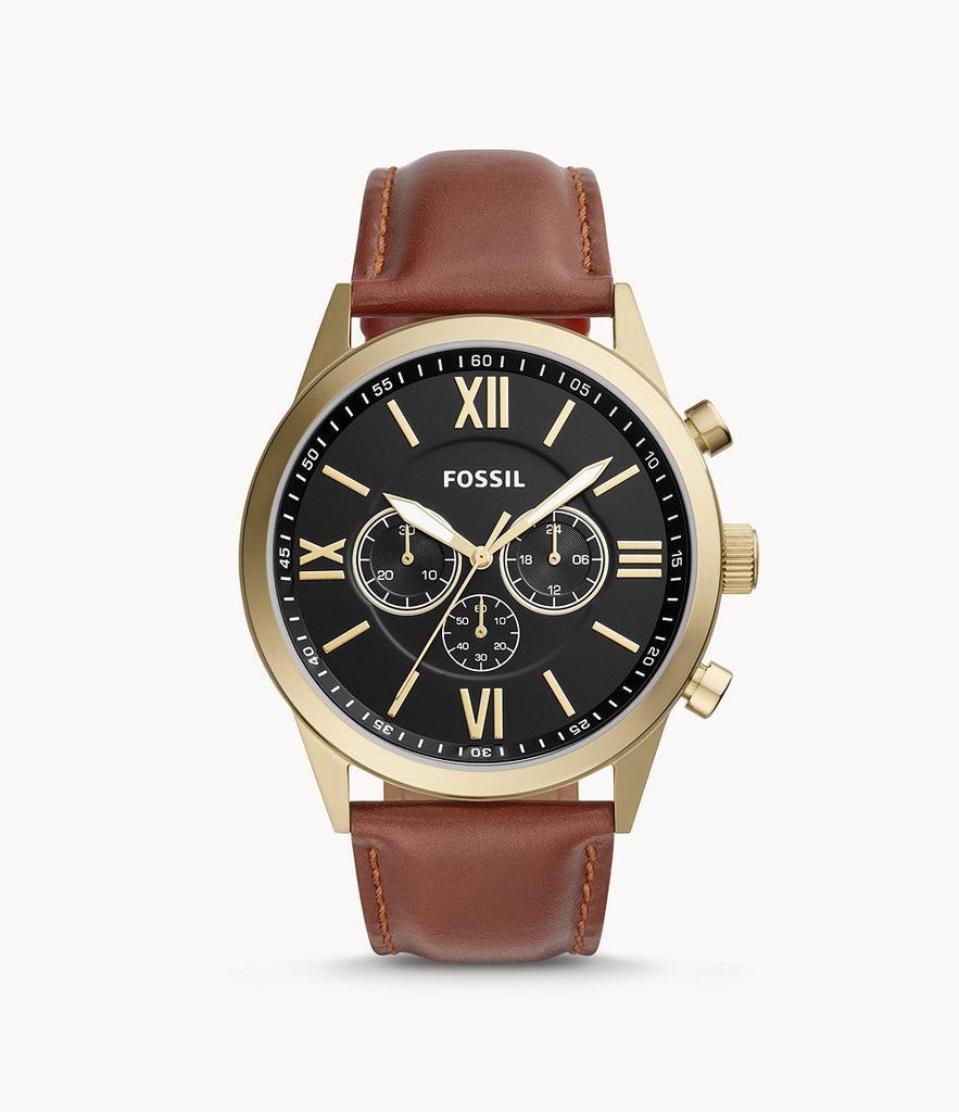 商品Fossil| Fossil 男士 Flynn 计时码表，金色不锈钢手表 ,价格¥418,第1张图片