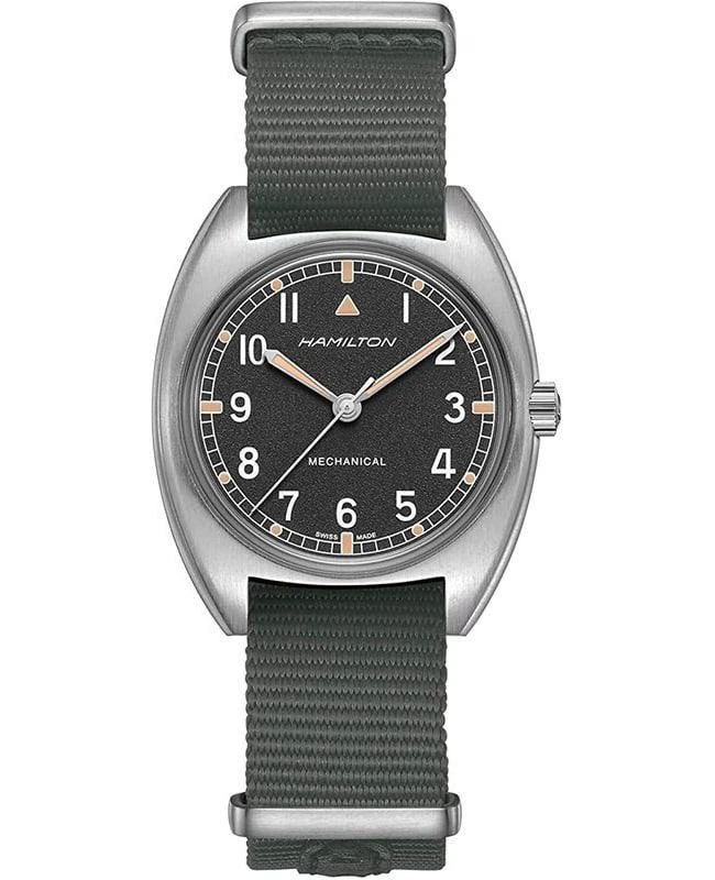商品Hamilton|Hamilton Khaki Aviation Pilot Pioneer Mechanical Black Dial Textile Strap Men's Watch H76419931,价格¥6050,第1张图片
