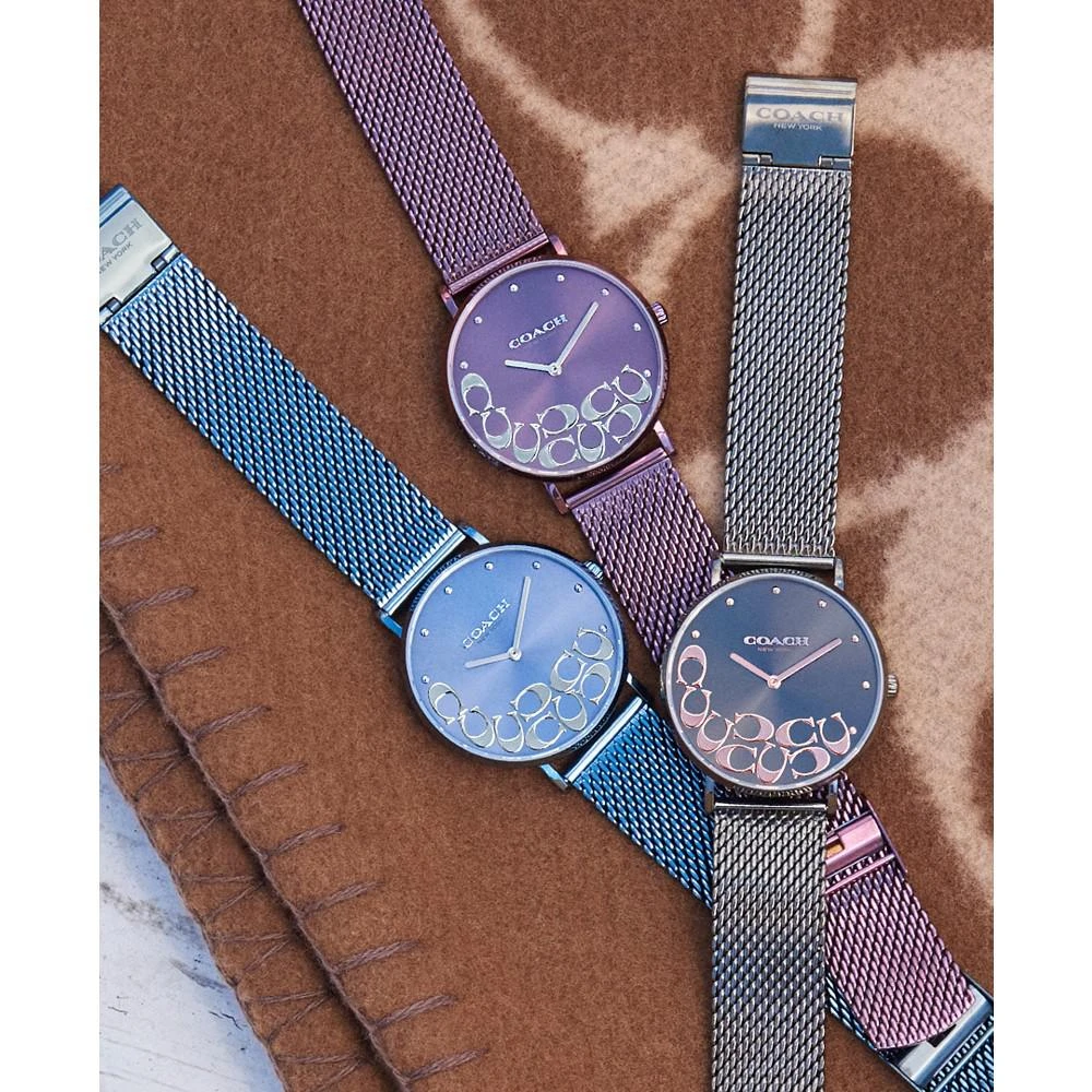 商品Coach|Women's Perry Purple Stainless Steel Mesh Bracelet Watch,价格¥1315,第4张图片详细描述