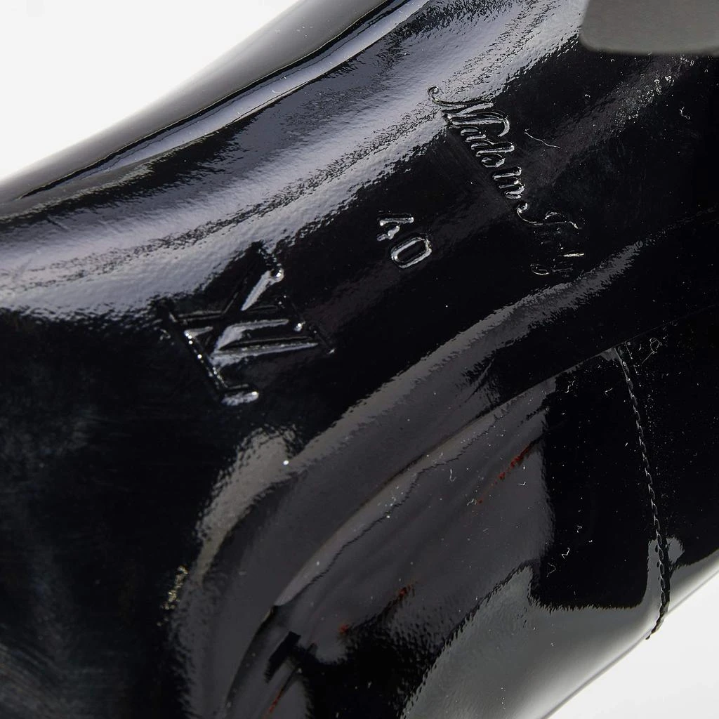 Louis Vuitton Black Patent Leather Ankle Strap Block Heel Pumps Size 40 商品