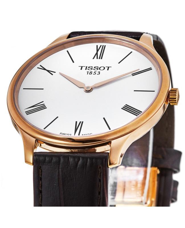 商品Tissot|Tissot Tradition 5.5 Two-Tone Leather Strap Men's Watch T063.409.36.018.00,价格¥1059,第4张图片详细描述