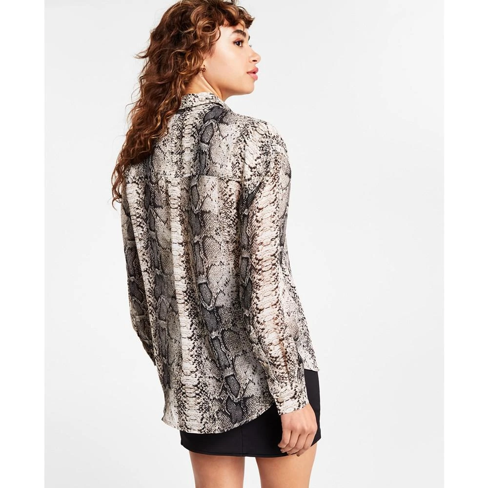 商品Bar III|Women's Long-Sleeve Chiffon Button-Up Shirt, Created for Macy's,价格¥67,第2张图片详细描述
