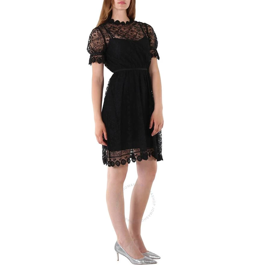 商品Burberry|Ladies Black Floral Embroidered Tulle Lace Dress,价格¥6493,第2张图片详细描述