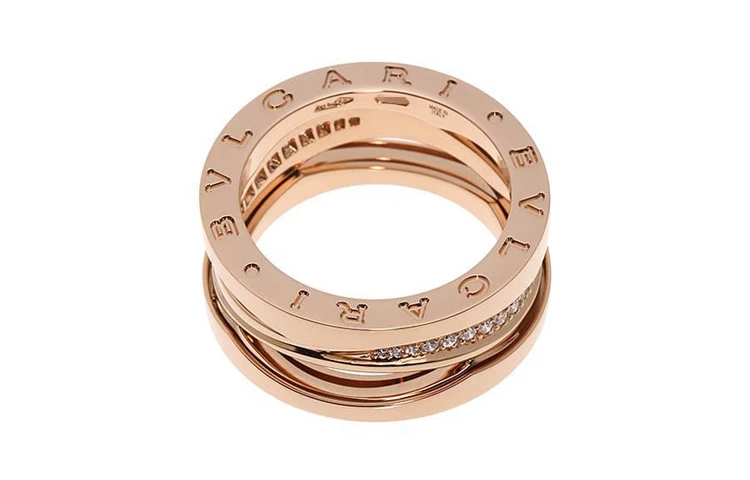 商品[国内直发] BVLGARI|宝格丽 B.Zero1系列 18K玫瑰金 镂空款 窄版 带钻戒指  情侣款,价格¥38877,第3张图片详细描述