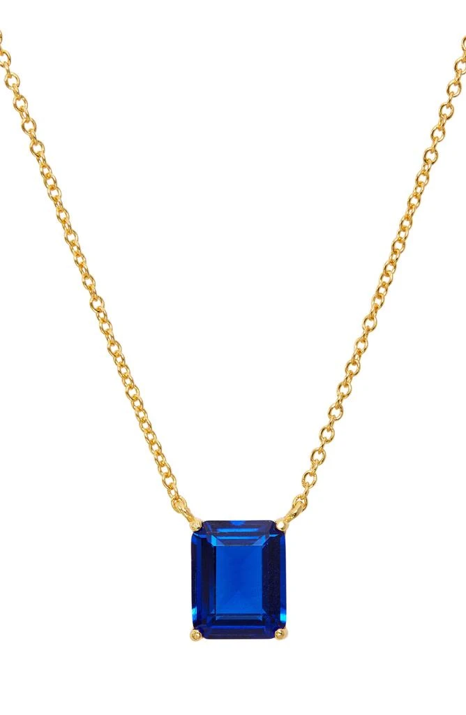 商品Savvy Cie Jewels|Vermeil Emerald Cut CZ Birth Stone Box Cut Necklace,价格¥188,第1张图片