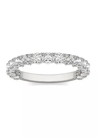 商品Charles & Colvard|Colvard Charles Colvard 1.08 Ct. T.w. Lab Created 2.5Mm Moissanite Semi Eternity Band In 14K Gold,价格¥6528,第1张图片