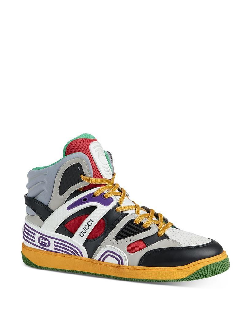 商品Gucci|Men's Basket Interlocking G High Top Sneakers,价格¥7106,第1张图片