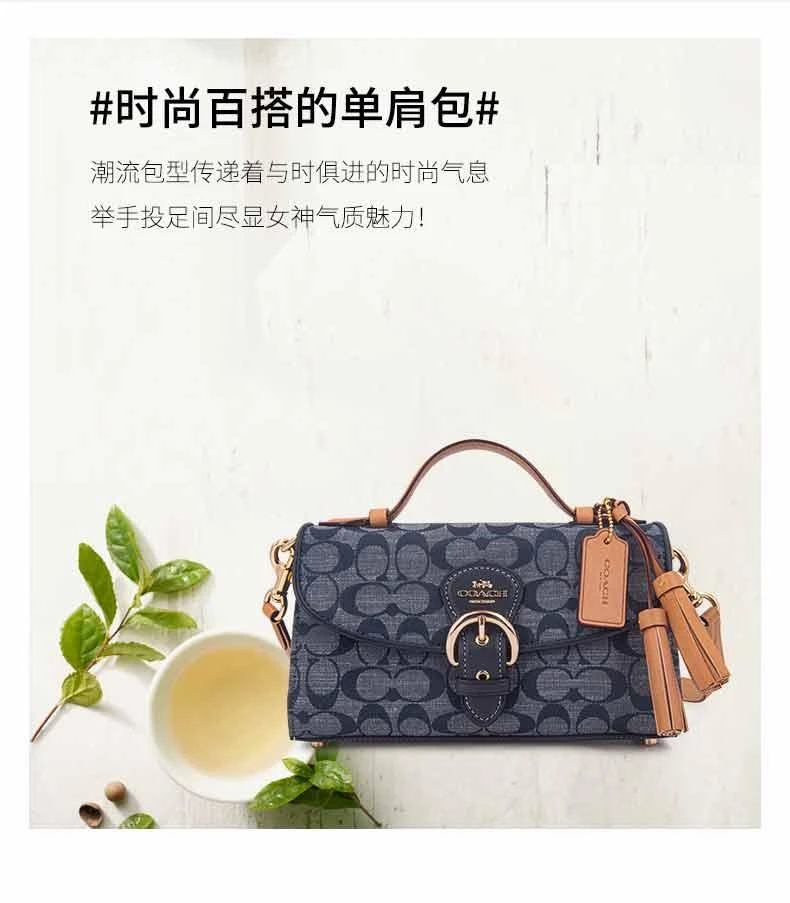 商品Coach|美国直邮COACH蔻驰专柜款女士香布蕾手提单肩包斜挎包 C8513,价格¥3488,第5张图片详细描述
