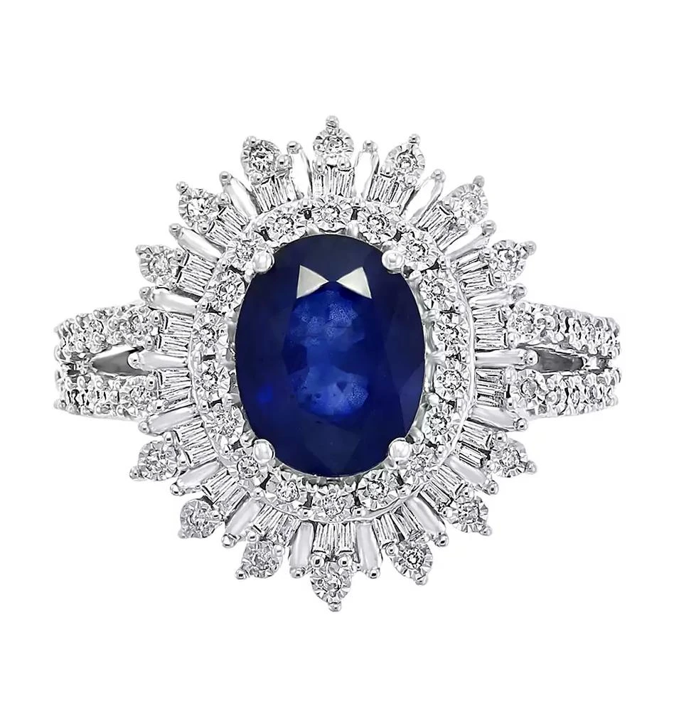 EFFY® Ruby (1-7/8 ct. t.w.) & Diamond (1/4 ct. t.w.) Halo Statement Ring in 14k White Gold (Also in Sapphire and Emerald) 商品