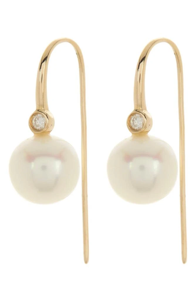 商品RON HAMI|14K Yellow Gold 9.5mm Pearl & Diamond Drop Earrings,价格¥3715,第1张图片