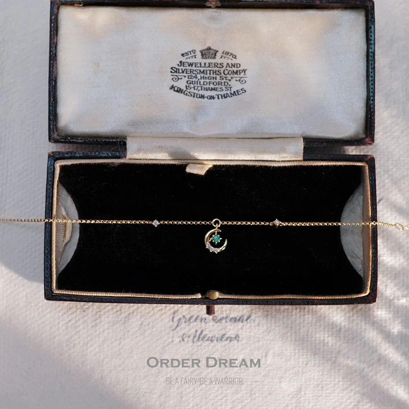 商品[国内直发] Order Dream|18k星月钻石祖母绿手链,价格¥2264,第1张图片
