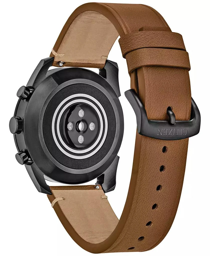 商品Citizen|Men's CZ Smart Hybrid Sport Brown Leather Strap Smart Watch 43mm,价格¥2511,第3张图片详细描述