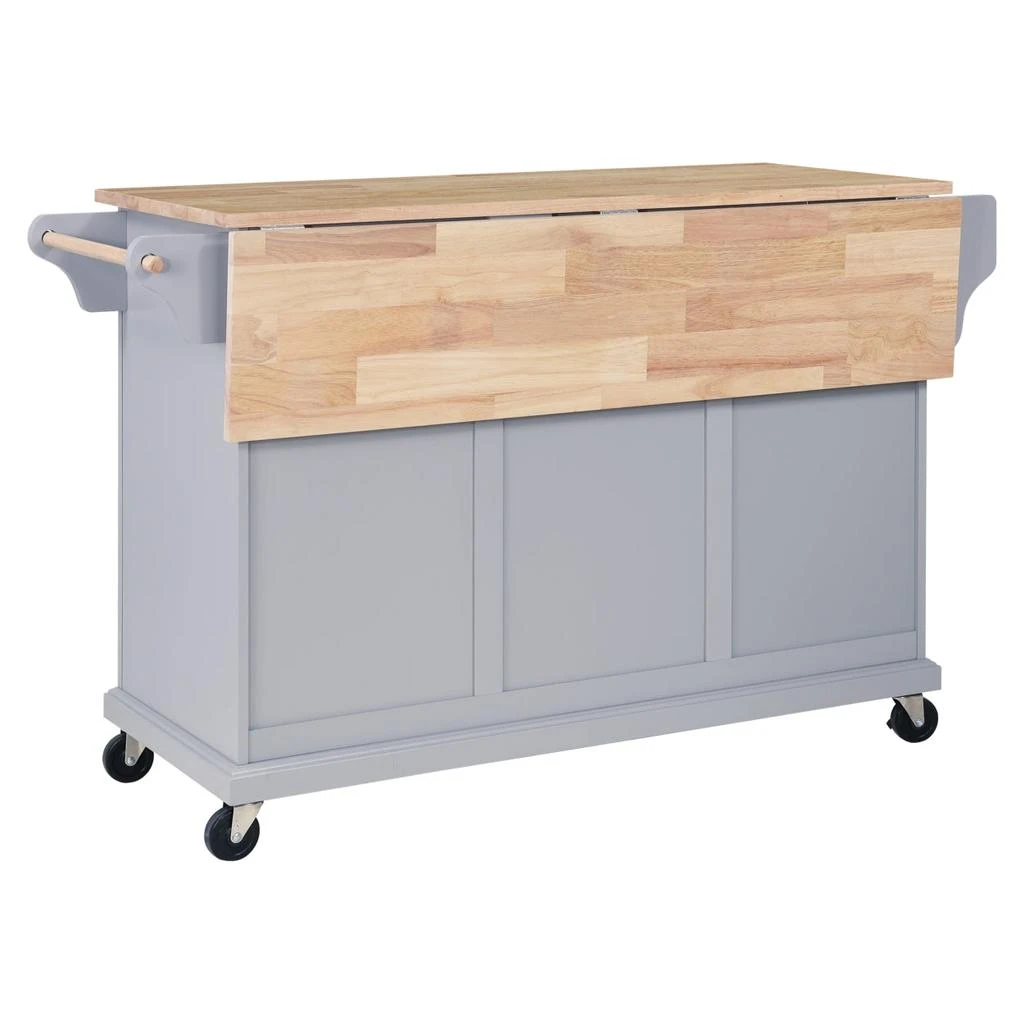 商品Simplie Fun|Cambridge Natural Wood Top Kitchen Island,价格¥5911,第4张图片详细描述