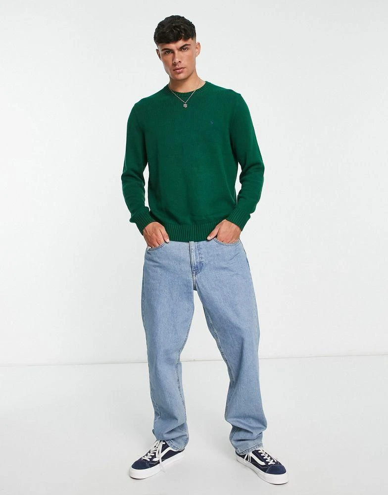 商品Ralph Lauren|Polo Ralph Lauren icon logo heavyweight cotton knit jumper in dark green,价格¥1029,第4张图片详细描述