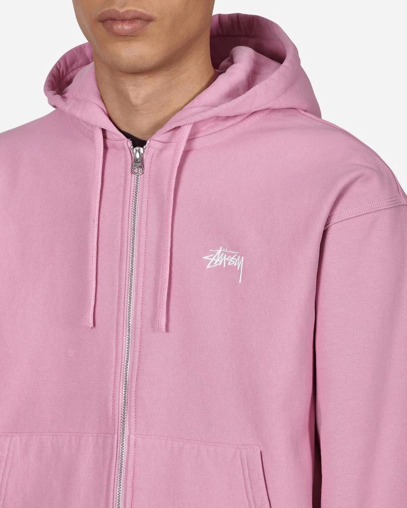 商品STUSSY|Stock Logo Zip Hooded Sweatshirt Pink,价格¥1032,第5张图片详细描述