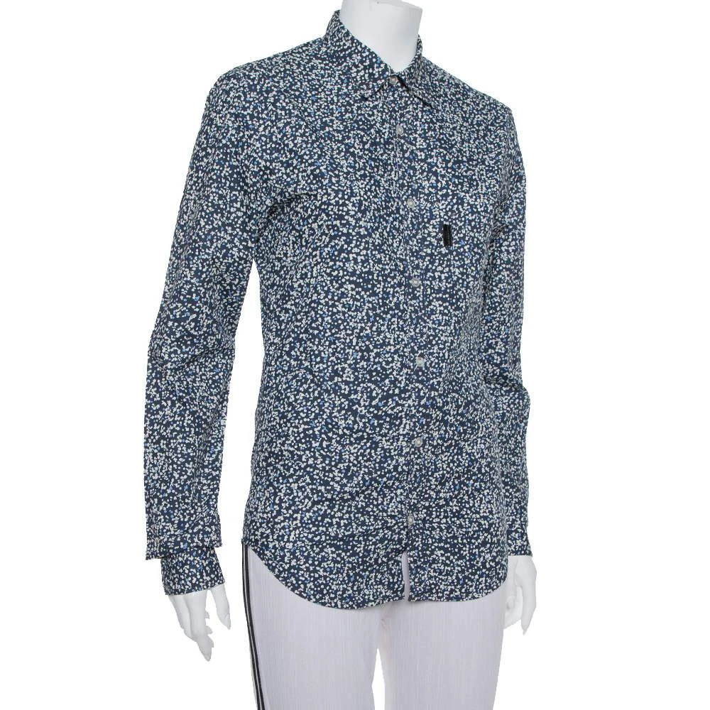 商品[二手商品] Burberry|Burberry Brit Navy Blue Printed Cotton Button Front Shirt XS,价格¥876,第2张图片详细描述