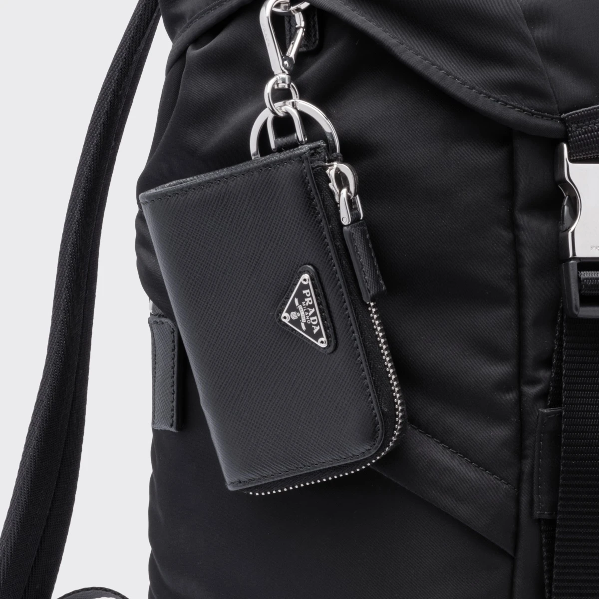 【预售】 普拉达 24秋冬 男士 收纳包 Porte-clés en cuir Saffiano 2TT085_2AHF_F0002 商品