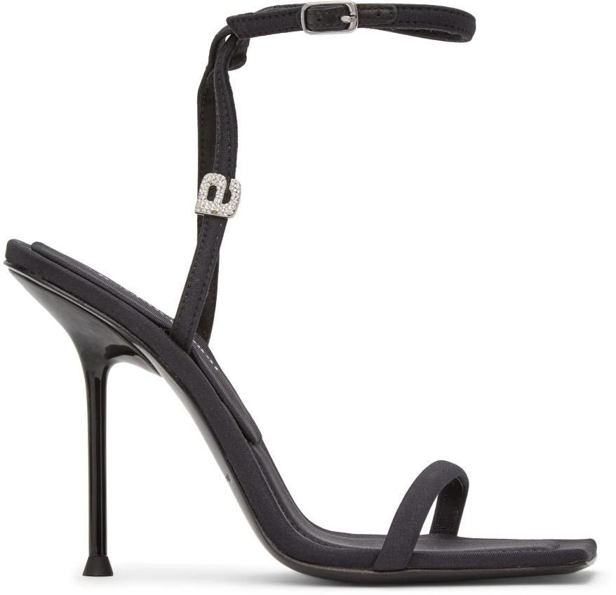 商品Alexander Wang|Black Crystal Logo Julie Sandals,价格¥4656,第1张图片