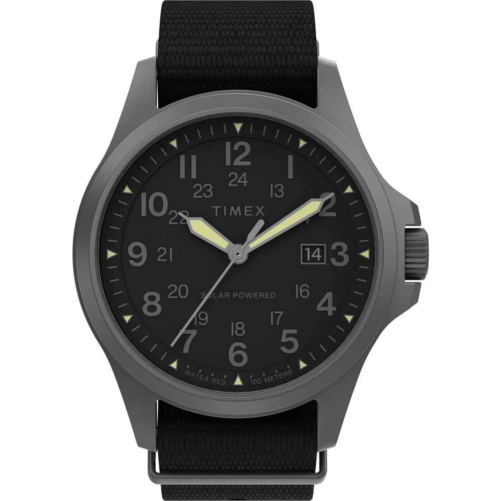 商品Timex|Men's Solar Black Fabric Strap Watch 41 mm,价格¥1263,第1张图片