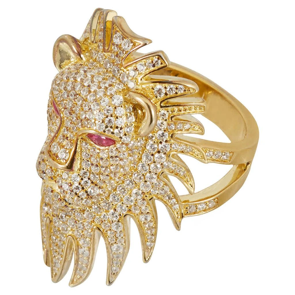 商品apm Monaco|Synthetic Red Stone Yellow Silver Lioness Statement Ring,价格¥692,第2张图片详细描述