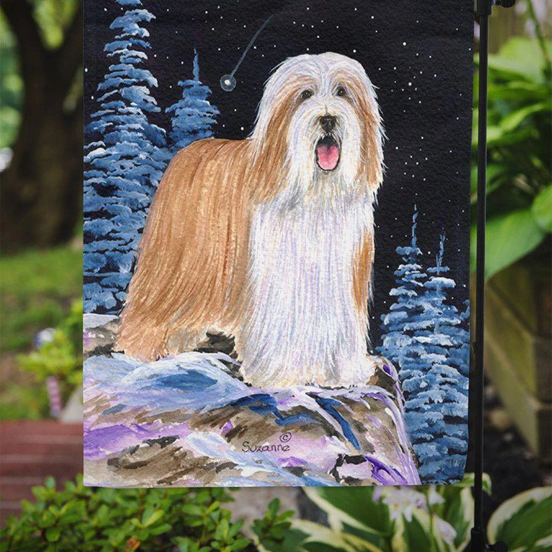 商品Caroline's Treasures|Starry Night Bearded Collie Garden Flag 2-Sided 2-Ply,价格¥136,第2张图片详细描述