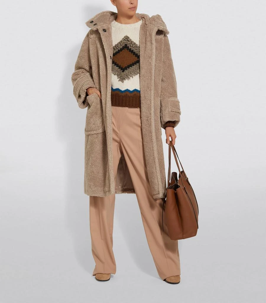 商品Max Mara|Long Hooded Teddy Coat,价格¥6247,第4张图片详细描述