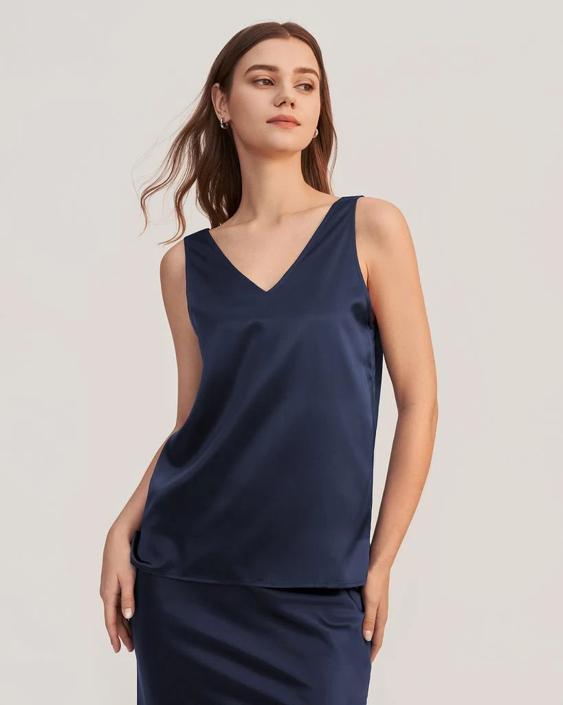 V-Neck Sleeveless Silk Tank Top 商品