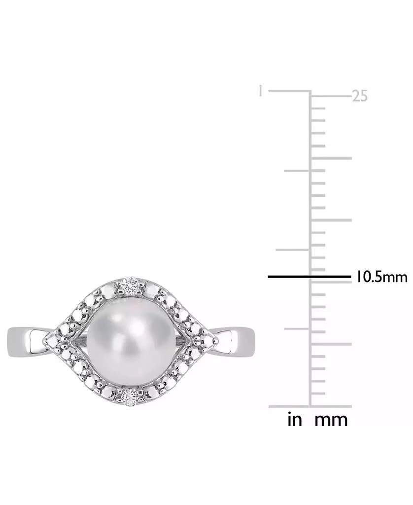 商品Macy's|Cultured Freshwater Pearl (7mm) & Lab-Created White Sapphire Accent Ring in Sterling Silver,价格¥593,第5张图片详细描述