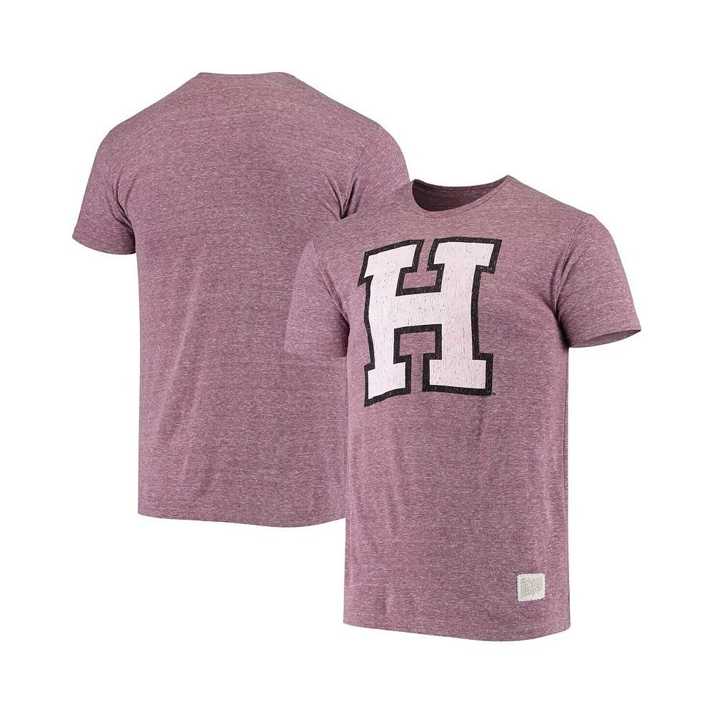 商品The Original Retro Brand|Men's Heathered Crimson Harvard Crimson Vintage-Like Tri-Blend T-shirt,价格¥223,第2张图片详细描述