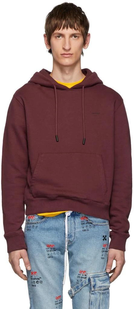 商品Off-White|Burgundy Logo Slim Hoodie,价格¥1601,第1张图片