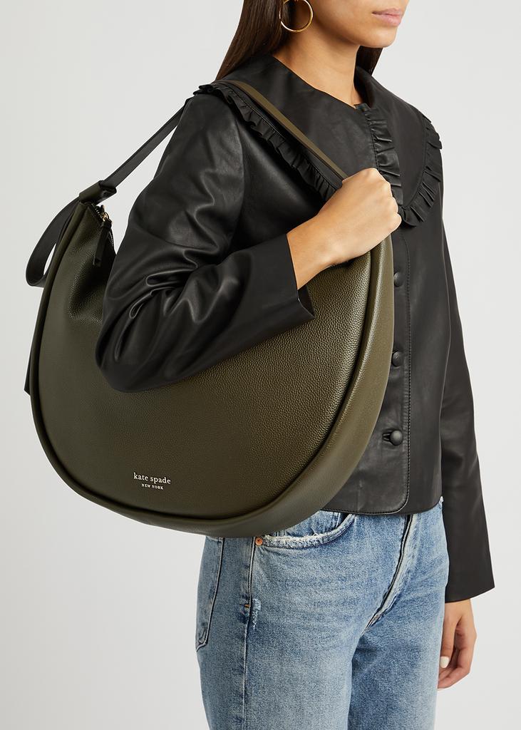 Green large leather shoulder bag商品第5张图片规格展示