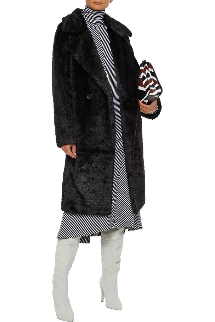 Double-breasted faux fur coat商品第2张图片规格展示