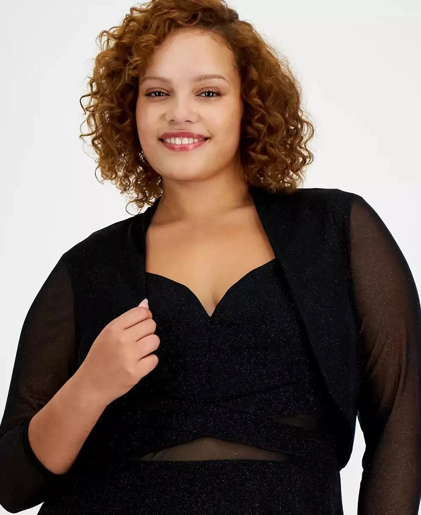 商品City Studios|Trendy Plus Size Glitter Open-Front Shrug,价格¥329,第3张图片详细描述