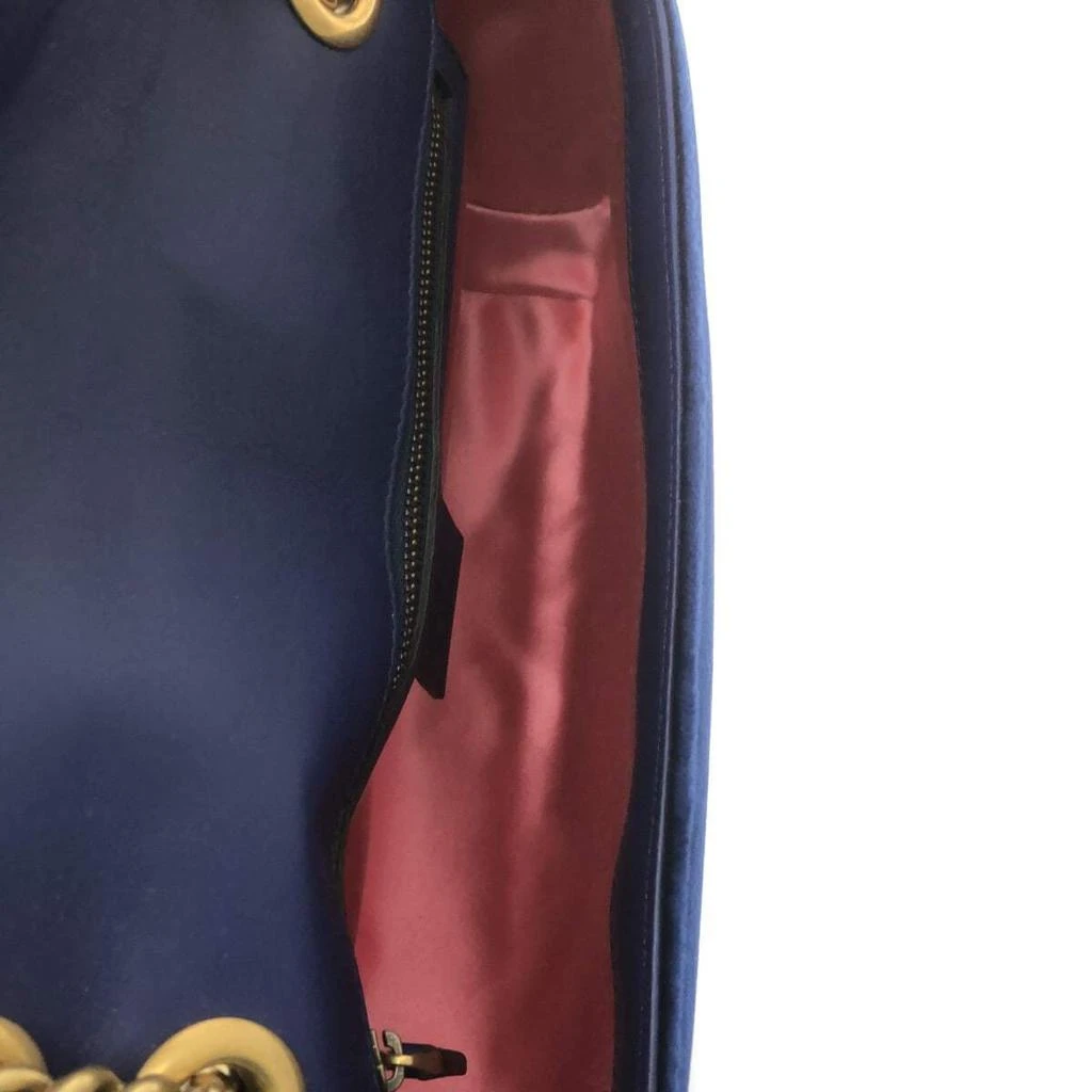 商品[二手商品] Gucci|Gucci Navy Velvet GG Marmont shoulder bag,价格¥13187,第5张图片详细描述